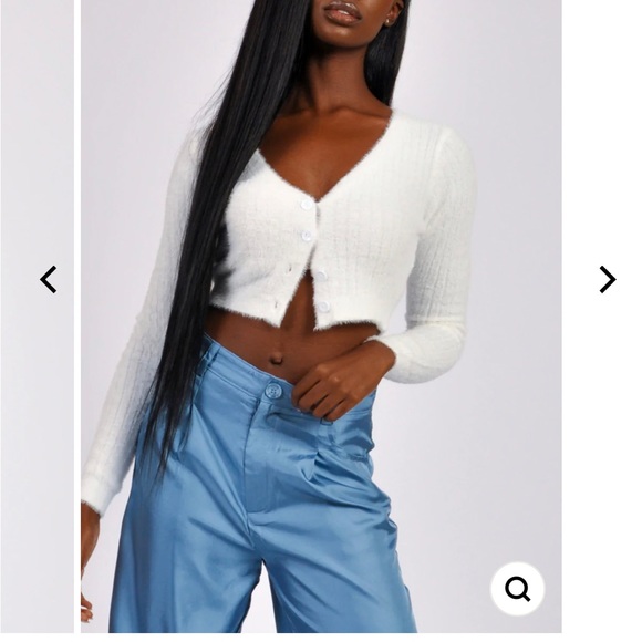 NWT FUZZY CROP CARDIGAN - Picture 1 of 3